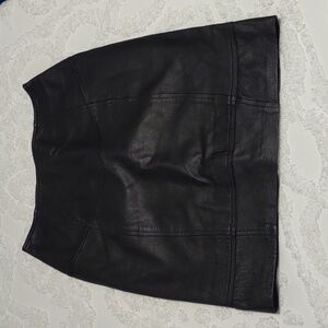 LNR Black Leather Mini Skirt Lined Size 8 Y2K Vintage